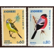 Andorra (Fr) 1974 - Pasari, serie neuzata
