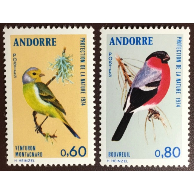Andorra (Fr) 1974 - Pasari, serie neuzata