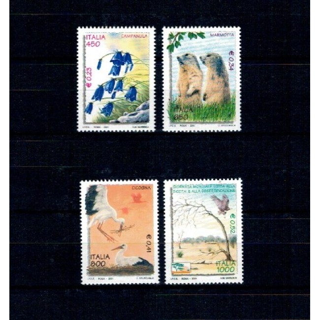 Italia 2001 - Fauna, flora, natura, serie neuzata