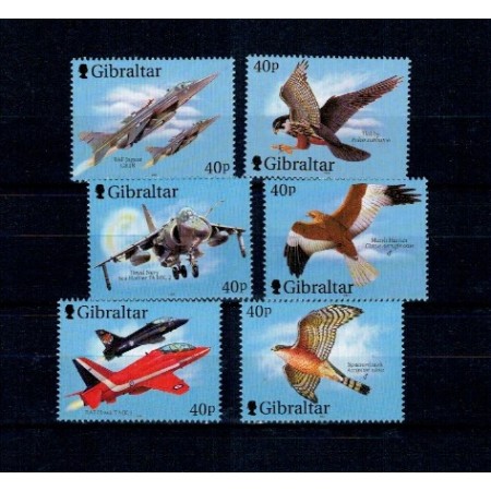 Gibraltar 2001 - Păsări de prada, avioane de vânătoare, serie neuzata