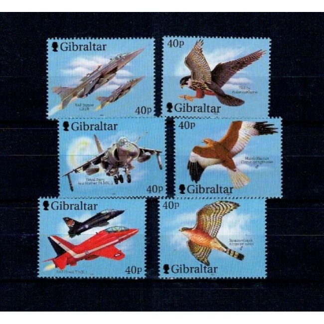 Gibraltar 2001 - Păsări de prada, avioane de vânătoare, serie neuzata