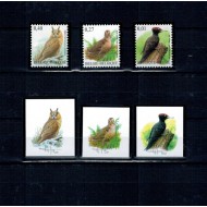 Belgia 2007, 2009 - Păsări, timbre neuzate si probe nedantelate cu semnătura artistului