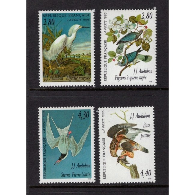 Franta 1995 - Păsări, Audubon, serie neuzata