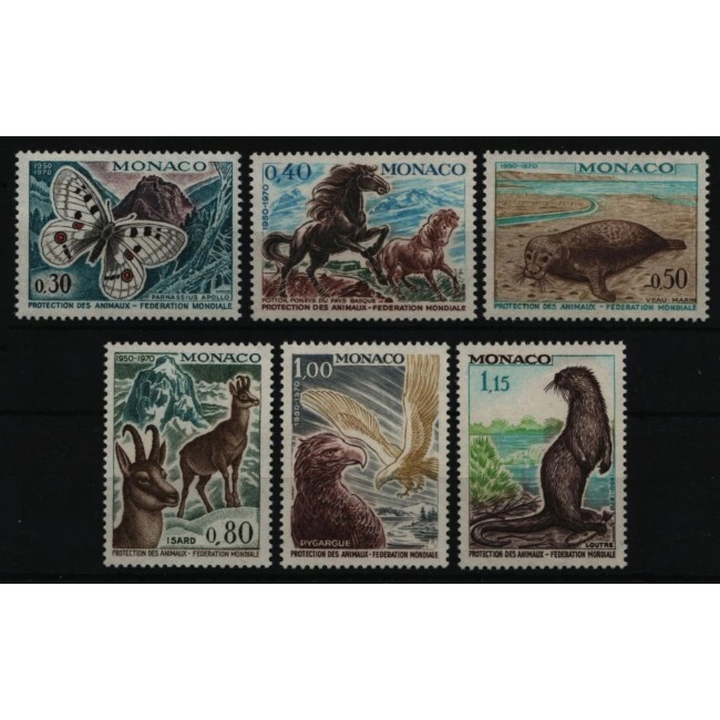 Monaco 1970 - Fauna, animale, serie neuzata