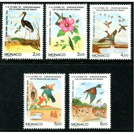 Monaco 1991 - Păsări, migrare, serie neuzata