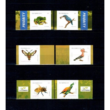 Austria 2008, 2009 - Fauna, animale, serii timbre autoadezive neuzate