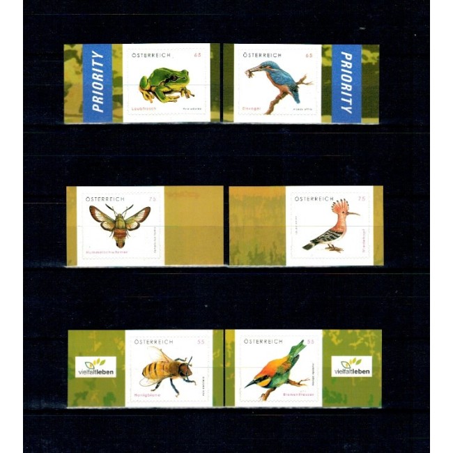 Austria 2008, 2009 - Fauna, animale, serii timbre autoadezive neuzate