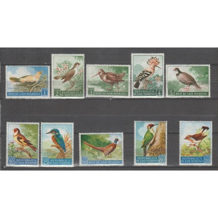 San Marino 1960 - Păsări, serie neștampilata