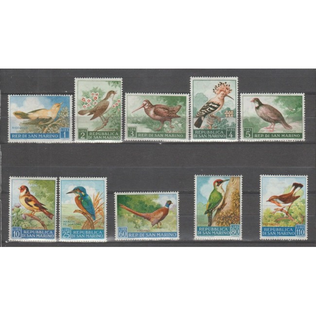 San Marino 1960 - Păsări, serie neștampilata