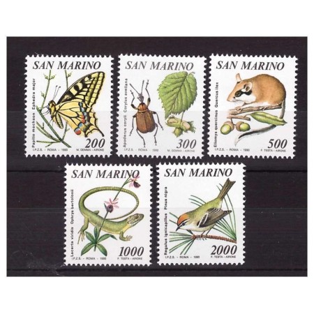 San Marino 1990 - Fauna-flora, serie neuzata