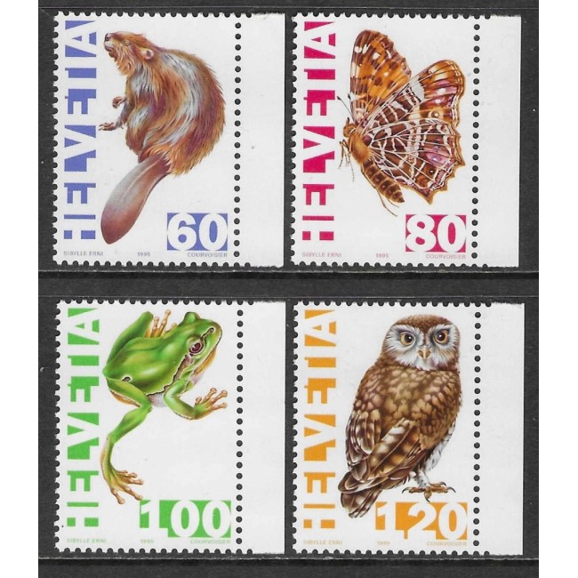 Elvetia 1995 - Fauna, animale, serie neuzata