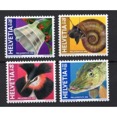 Elvetia 1998 - Pro Juventute, Crăciun, animale, serie neuzata