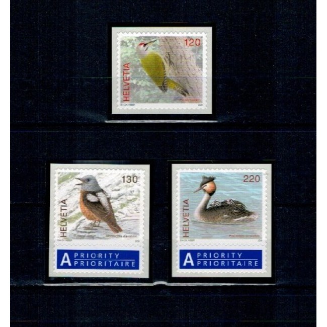 Elvetia 2008 - Păsări, fauna, serie timbre autocolant neuzate