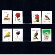 Spania 2007 - Fauna-flora, păsări, flori, serie timbre autocolant neuzate