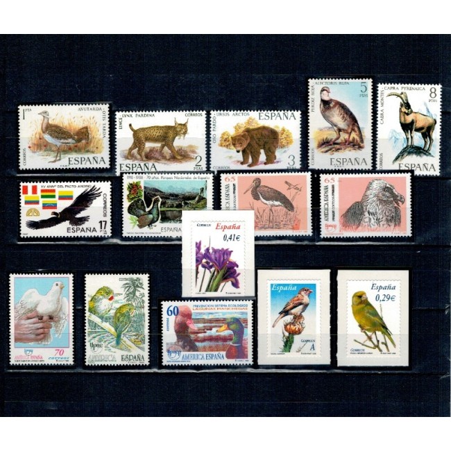 Spania - Lot timbre neuzate, tematica fauna, animale