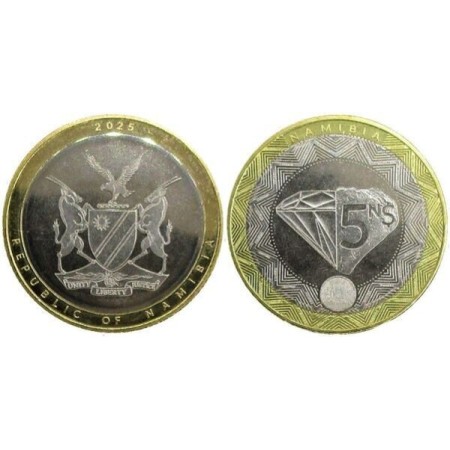 Namibia 2025 - 5 dollar, bimetal, UNC