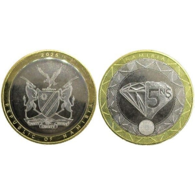 Namibia 2025 - 5 dollar, bimetal, UNC