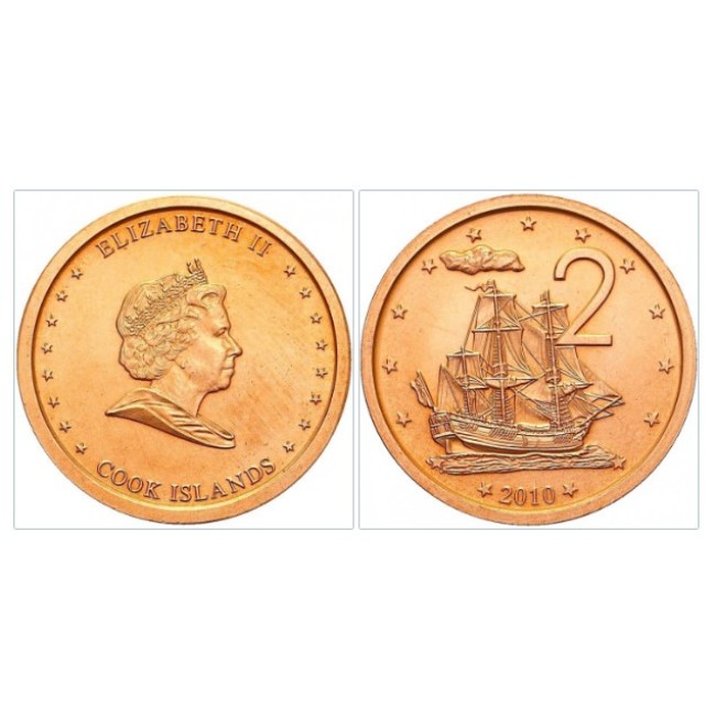 Insulele Cook 2010 - 2 cents UNC