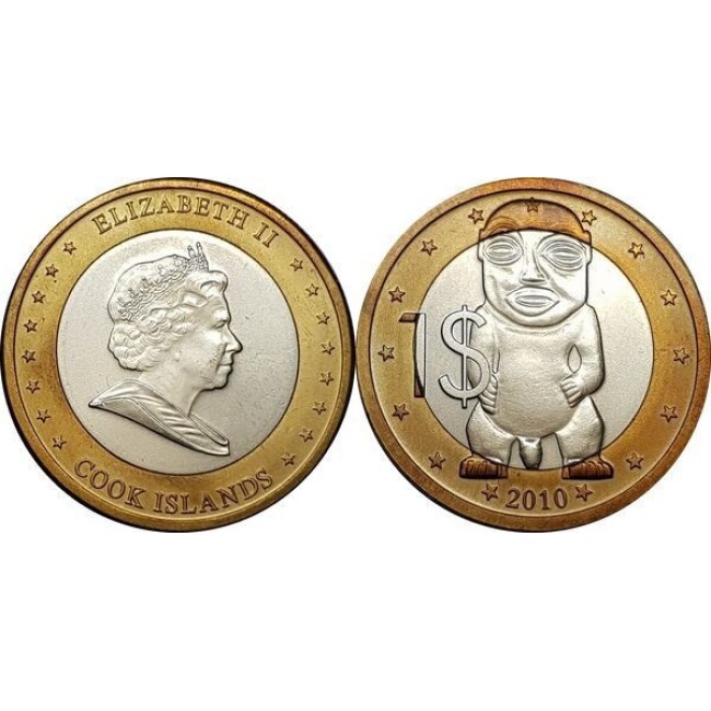 Insulele Cook 2010 - 1 dollar, bimetal, UNC