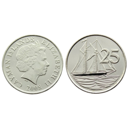 Insulele Cayman 2008 - 25 cents UNC