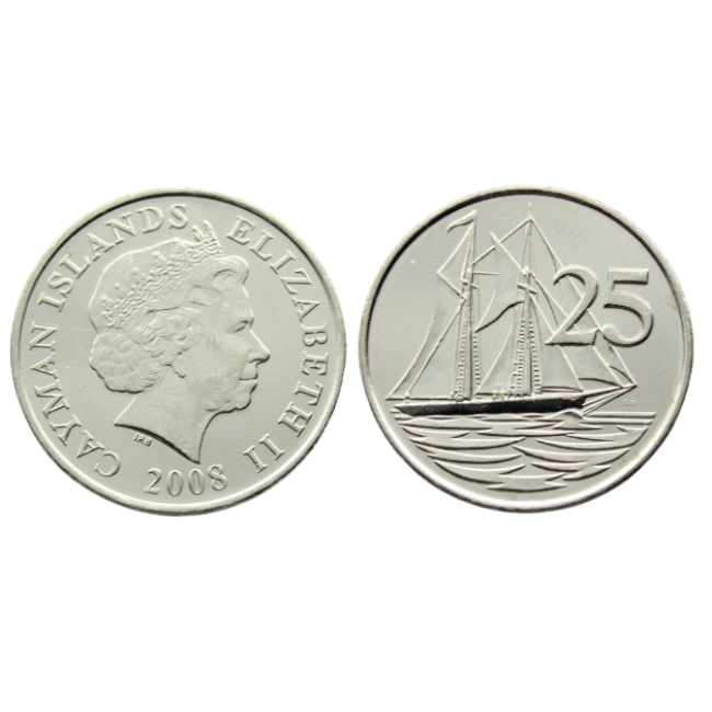 Insulele Cayman 2008 - 25 cents UNC
