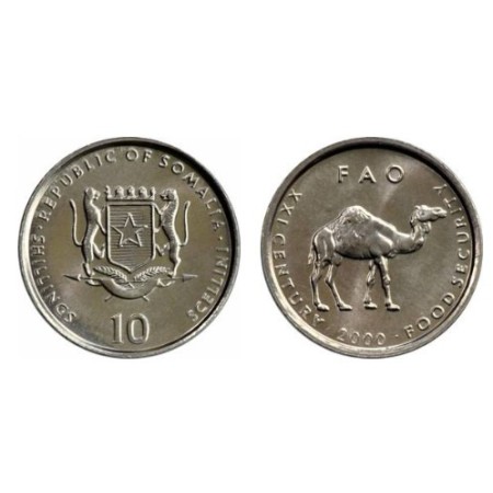Somalia 2000 - 10 shillings, FAO, cămila,  UNC