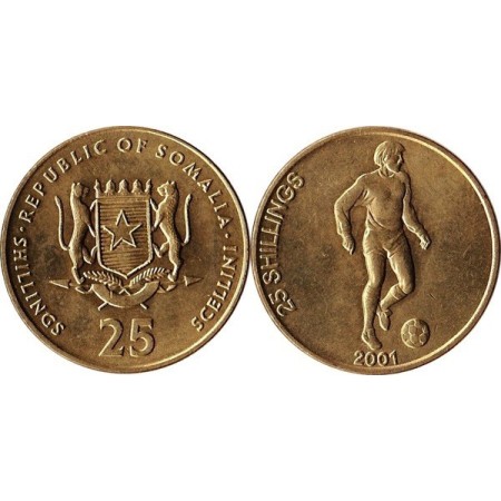 Somalia 2001 - 25 shillings, fotbal, UNC