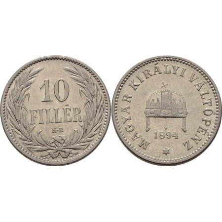 Ungaria 1894 - 10 filler aUNC