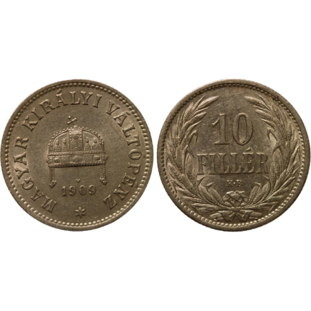Ungaria 1909 - 10 filler aUNC