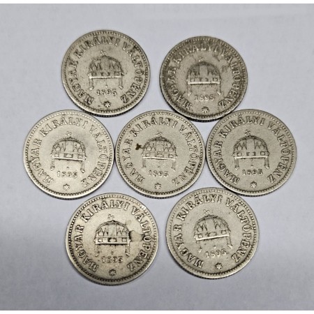 Ungaria 1895 - 10 filler, lot 7buc, circulate