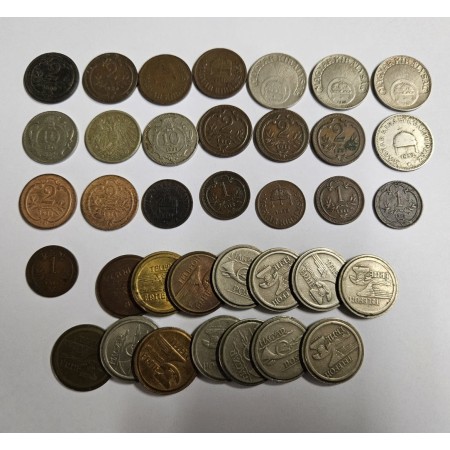 Austria si Ungaria - Lot monede si jetoane de telefon, vechi