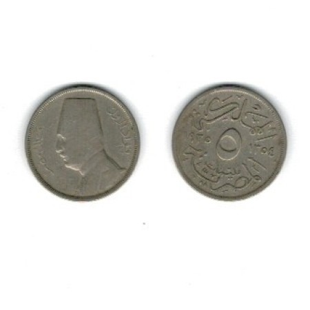 Egipt 1935 - 5 milliemes, Fuad, circulata