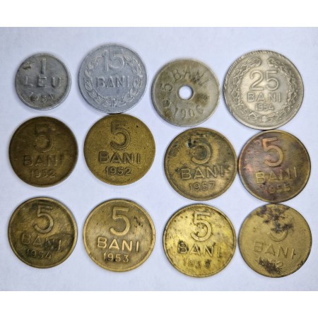Romania - Lot monede vechi, circulate, uzate