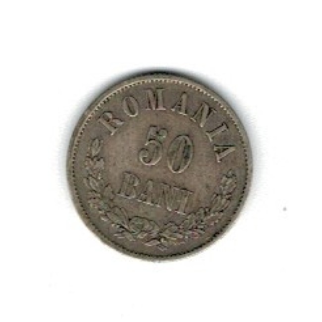 Romania 1873 - 50 bani, Ag, circulat