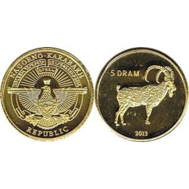 Nagorno Karabakh 2013 - 5 dram, capra, UNC