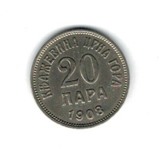 Muntenegru 1908 - 20 para, XF