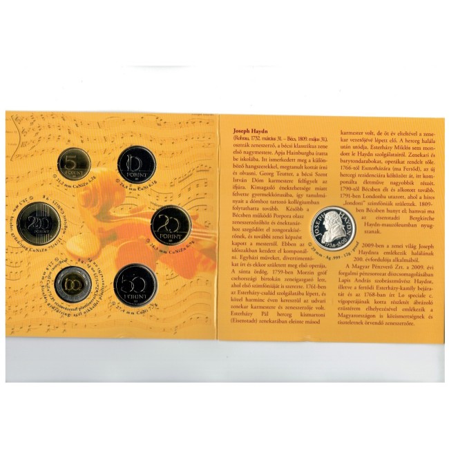 Ungaria 2009 - Set monetărie, cu medalie argint Haydn