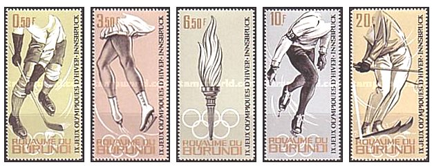 Burundi 1964 - Jocurile Olimpice Innsbruck, serie neuzata