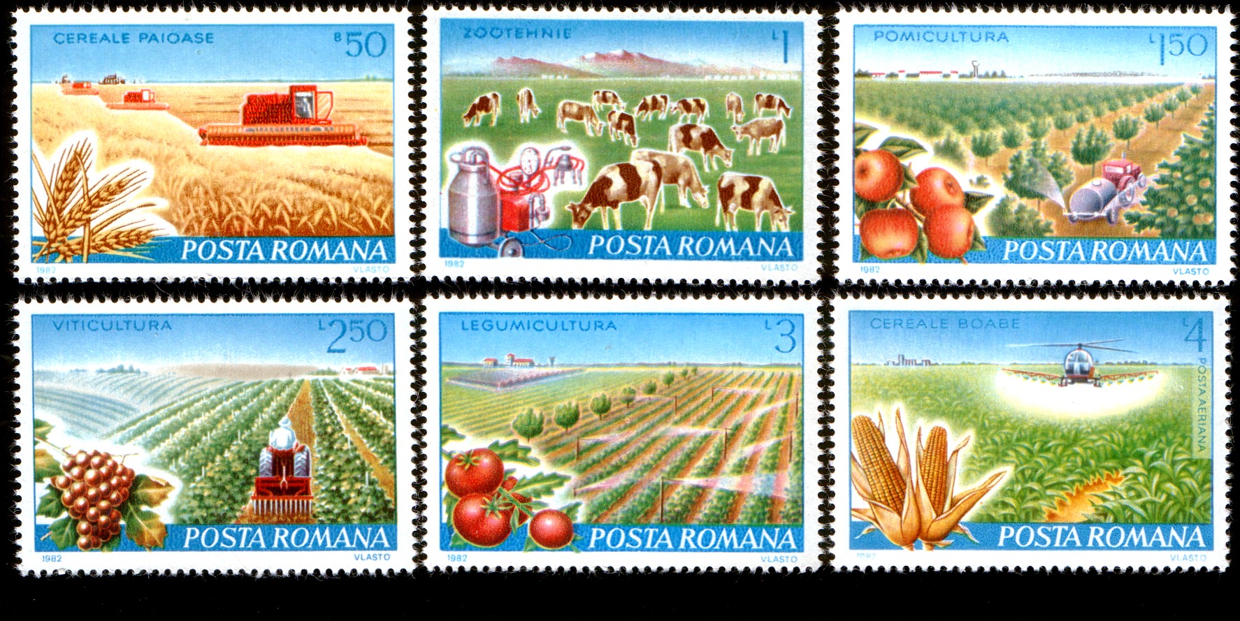 1982 - mecanizarea agriculturii, serie neuzata