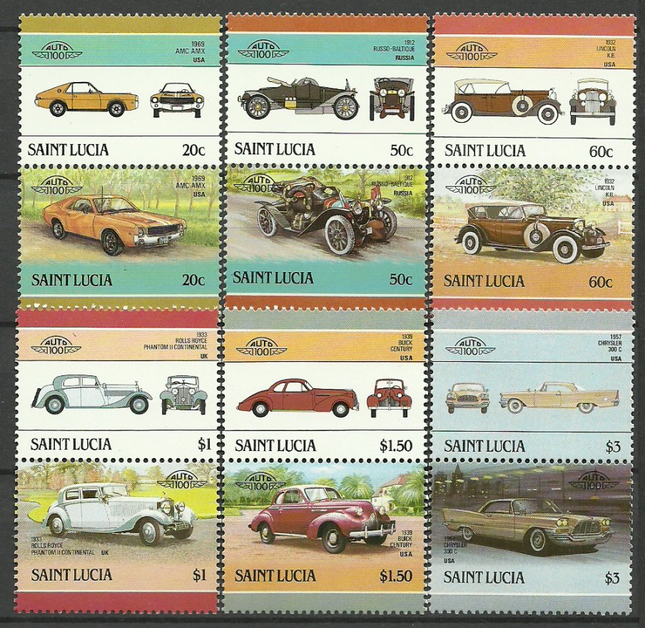 Saint Lucia 1986 - Automobile, serie neuzata