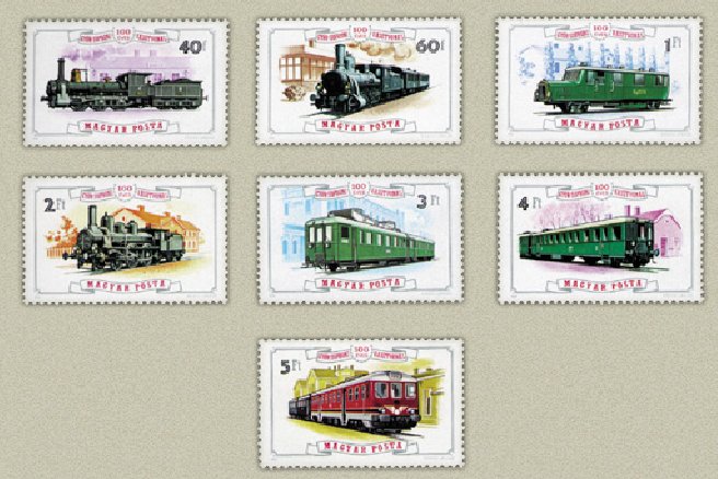 Ungaria 1976 - Locomotive, 100th linia ferata Gyor, serie neuzat