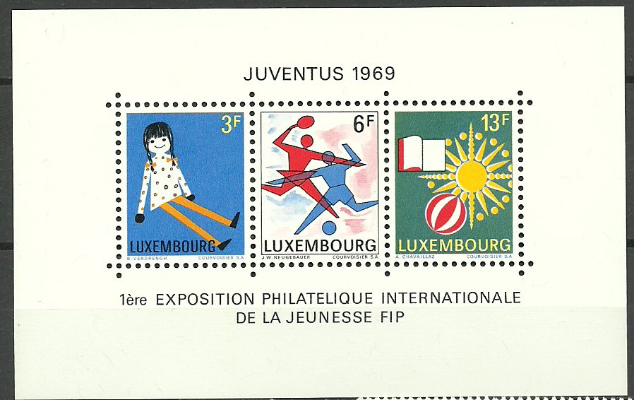 Luxemburg 1969 - Expo filatelic, colita neuzata