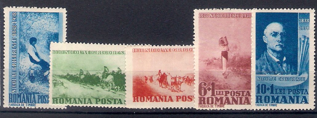 1938 - Cent. nasterii pictorului N. Grigorescu, serie nestampila