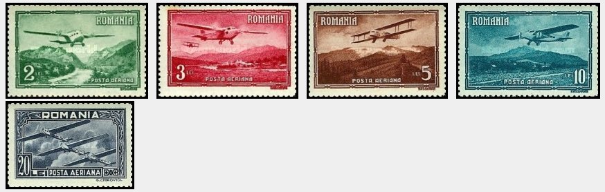 1931 - Posta Aeriana, vederi, serie nestampilata