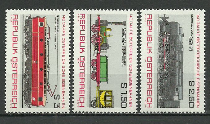 Austria 1977 - Caile ferate, locomotive, serie neuzata