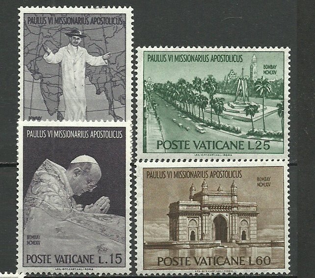 Vatican 1964 - papa Paul VI in India, serie neuzata