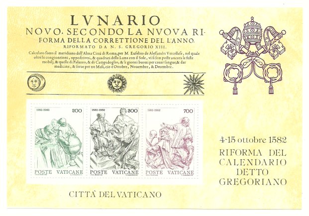 Vatican 1982 - Calendarul Gregorian, bloc neuzat