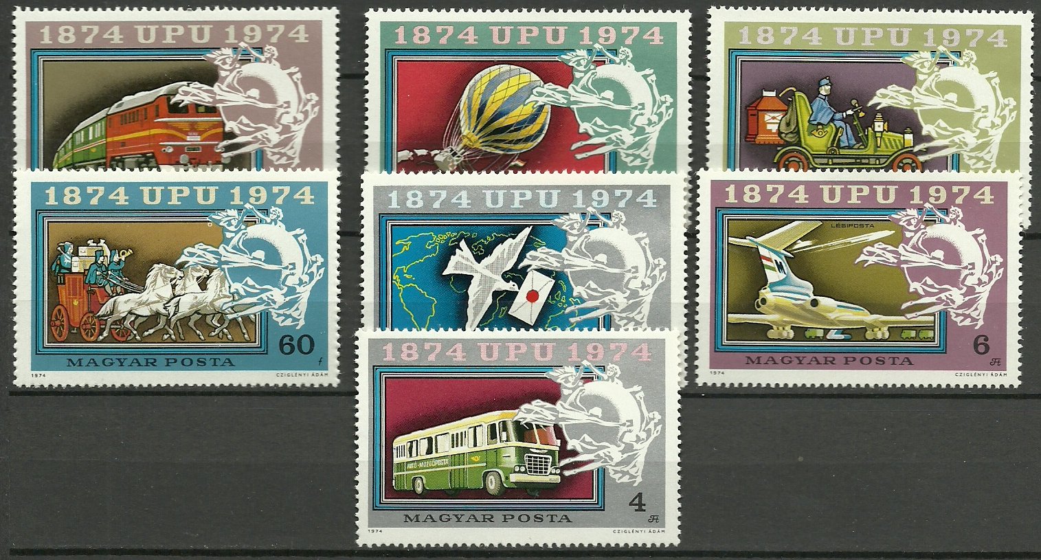 Ungaria 1974 - UPU, transport, serie neuzata