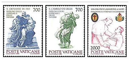 Vatican 1986 - St. Camillo, St. John, serie neuzata