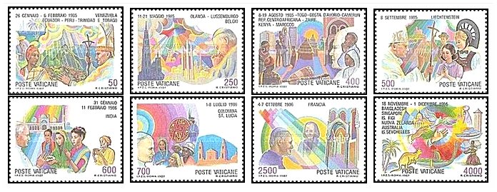 Vatican 1987 - Journeys of Pope John Paul II, serie neuzata